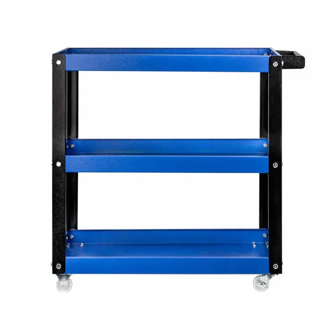 GEKO Trolley met 3 ruime planken - ergonomische handgreep - 4 wielen, 2 zwenkwielen met rem - 78,4 cm hoog