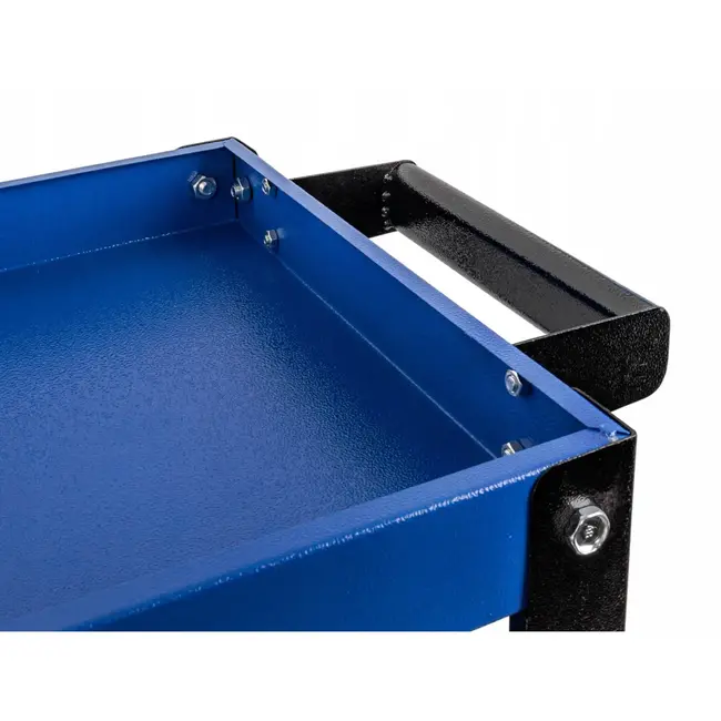 GEKO Trolley met 3 ruime planken - ergonomische handgreep - 4 wielen, 2 zwenkwielen met rem - 78,4 cm hoog