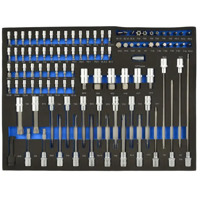 GEKO 102-delige bit- en dopset - veelzijdig - uitgebreide maten - robuust ontwerp