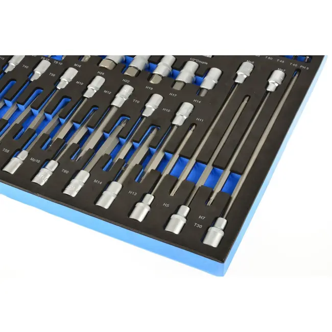 GEKO 102-delige bit- en dopset - veelzijdig - uitgebreide maten - robuust ontwerp