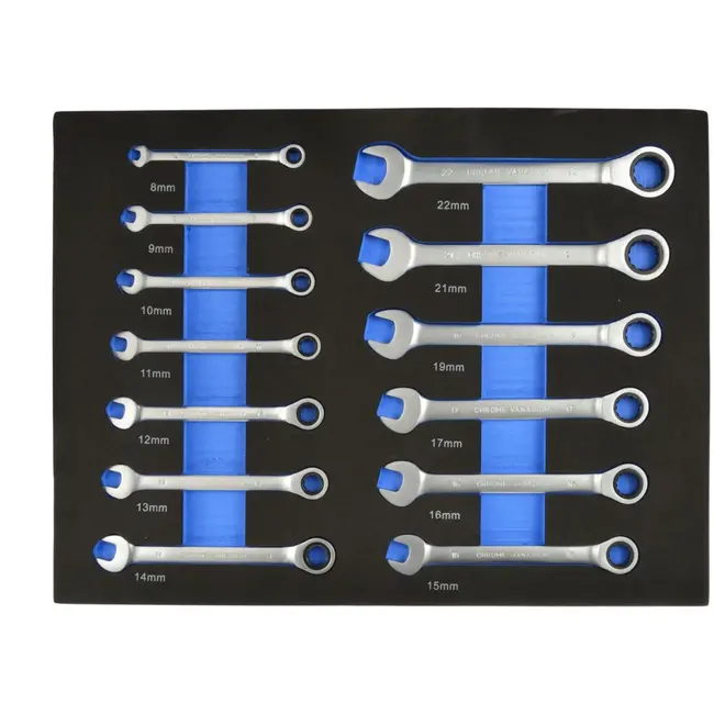 GEKO Ratelsteeksleutelset - 72-tands - 13-delig - 8-22 mm - Chroom Vanadium