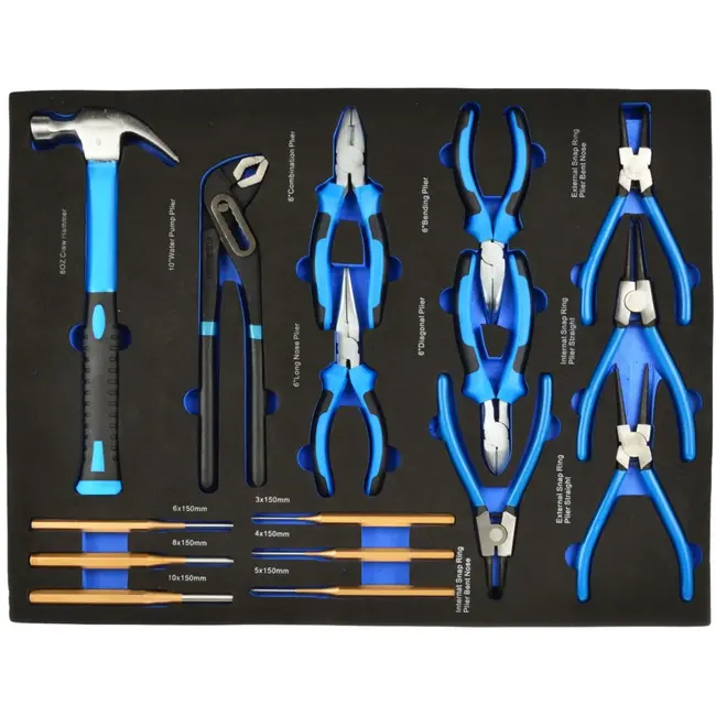 GEKO Pliers en hamers set - 16-delig - veelzijdig en compleet