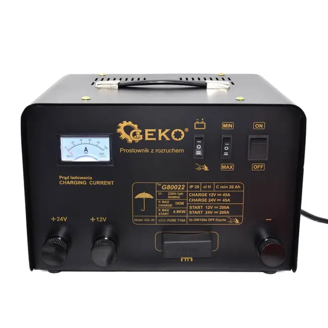 GEKO Acculader - 12/24V - 200A - Ergonomische handgreep - Voor voertuigen 20-400 Ah