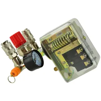 GEKO Drukschakelaar met reducer - 2 manometers - 400V - Automatische uitschakeling - Veiligheidsklep