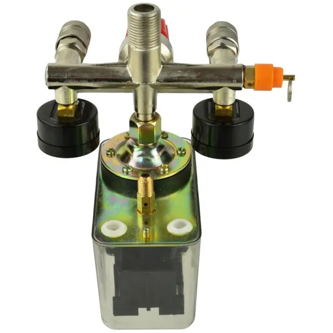 GEKO Drukschakelaar met reducer - 2 manometers - 400V - Automatische uitschakeling - Veiligheidsklep