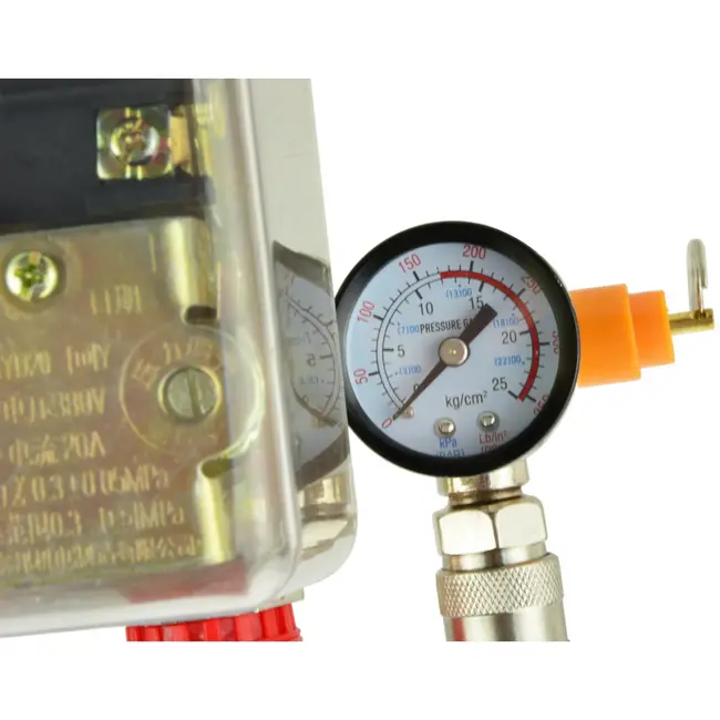 GEKO Drukschakelaar met reducer - 2 manometers - 400V - Automatische uitschakeling - Veiligheidsklep