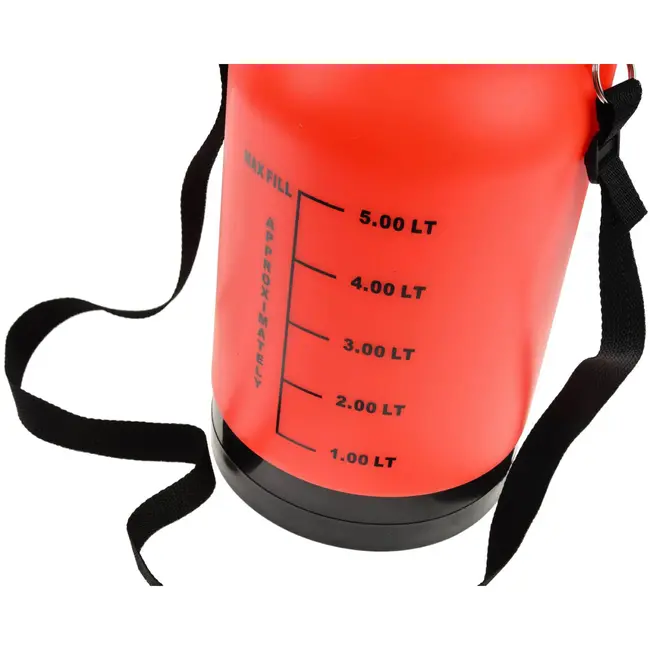 GEKO Handmatige drukspuit - 5L - Oranje - Veiligheidsklep - Verstelbare riem