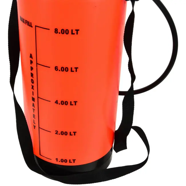 GEKO Handmatige drukspuit - 8L - Oranje - Veiligheidsventiel - Verstelbare riem