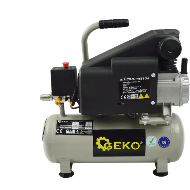 GEKO 8L luchtcompressor - oliegesmeerd - 8 bar - 118 L/min - draagbaar