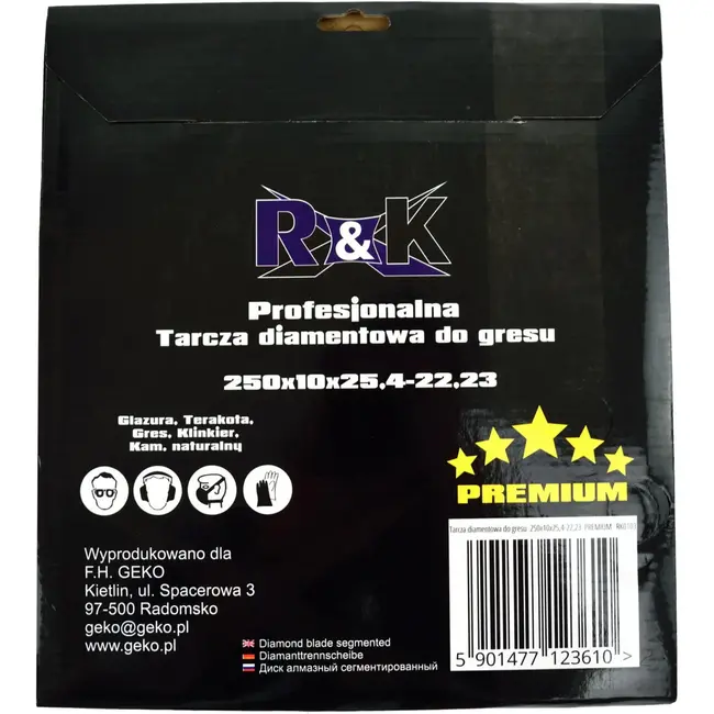 GEKO Diamantzaagblad - Turbo Mesh Rand - Snelle en Nauwkeurige Snede - 250 mm - Voor Droog en Nat Gebruik