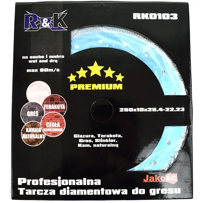 GEKO Diamantzaagblad - Turbo Mesh Rand - Snelle en Nauwkeurige Snede - 250 mm - Voor Droog en Nat Gebruik