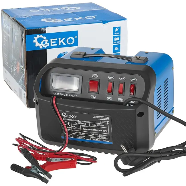 GEKO Acculader met Jumpstart - 12/24V - 20-380Ah - Robuust en Veilig