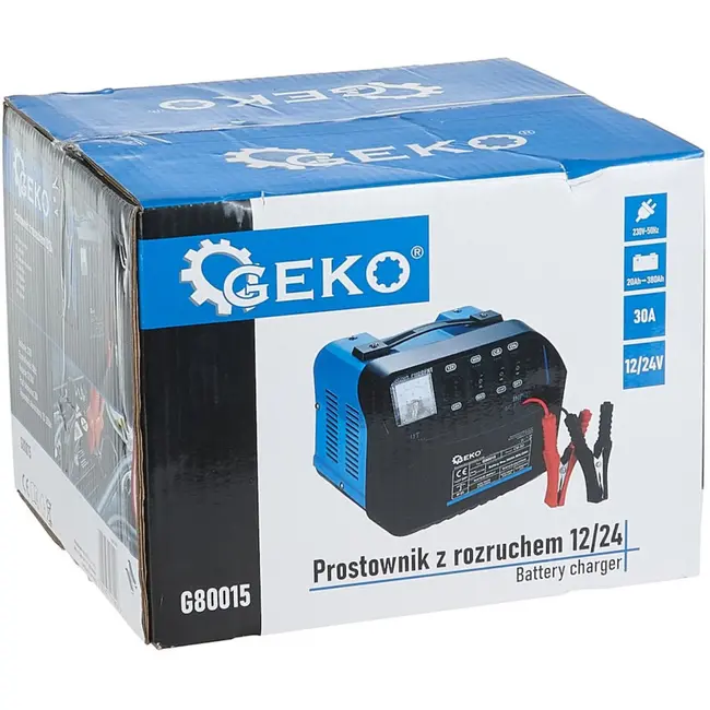 GEKO Acculader met Jumpstart - 12/24V - 20-380Ah - Robuust en Veilig