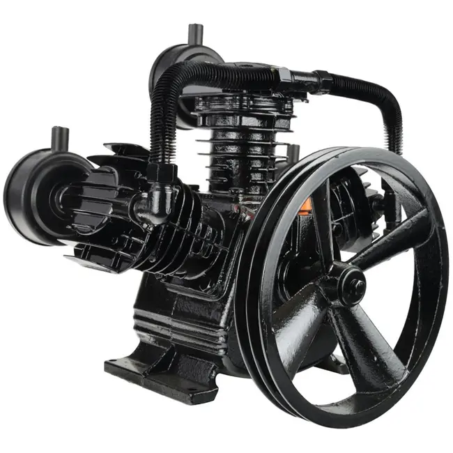 GEKO Compressorpomp 3-cilinder 5,5 PK - Oliegesmeerd met gietijzeren cilinders en poeliewiel
