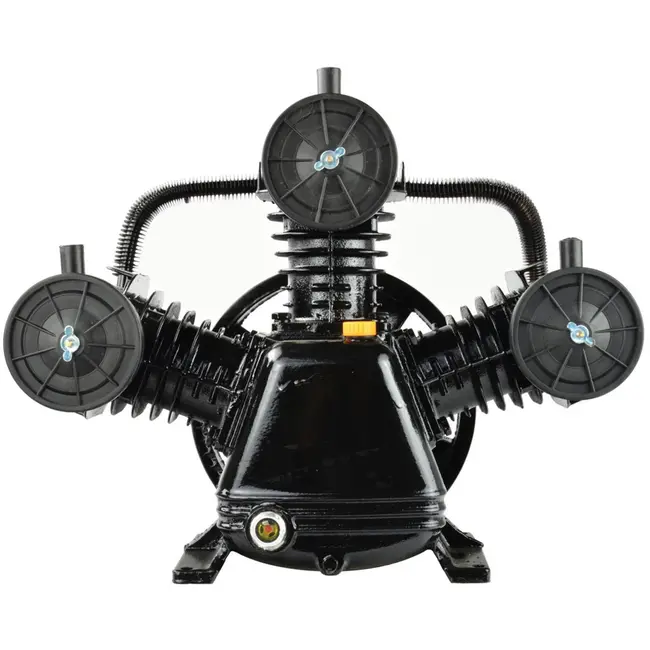 GEKO Compressorpomp 3-cilinder 5,5 PK - Oliegesmeerd met gietijzeren cilinders en poeliewiel