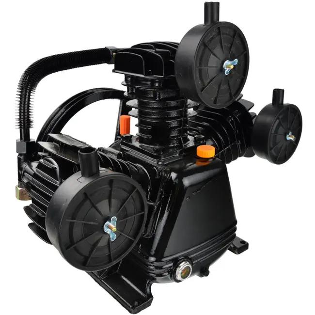 GEKO Compressorpomp 3-cilinder 5,5 PK - Oliegesmeerd met gietijzeren cilinders en poeliewiel
