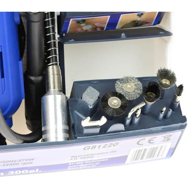 GEKO Rotary tool set - veelzijdig - flexibele as - 300-delig
