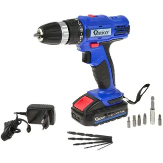 GEKO Accuboormachine - 14.4V - Dubbele Snelheid - Inclusief Koffer & Bits