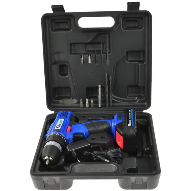 GEKO Accuboormachine - 14.4V - Dubbele Snelheid - Inclusief Koffer & Bits