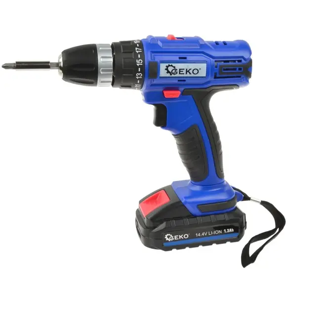 GEKO Accuboormachine - 14.4V - Dubbele Snelheid - Inclusief Koffer & Bits