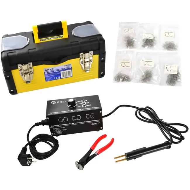 GEKO Plastic reparatiesysteem - 3 warmteniveaus - Inclusief 600 nietjes - Efficiënt en snel