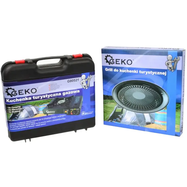 GEKO Compacte campingkooktoestel - 2,5 kW - draagbaar - matzwart - met draagkoffer