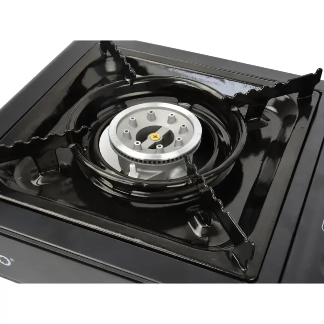 GEKO Compacte campingkooktoestel - 2,5 kW - draagbaar - matzwart - met draagkoffer