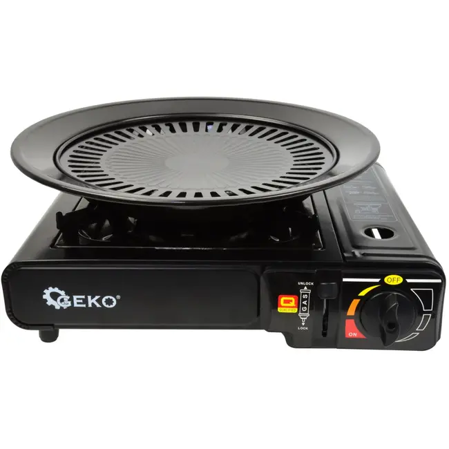 GEKO Compacte campingkooktoestel - 2,5 kW - draagbaar - matzwart - met draagkoffer