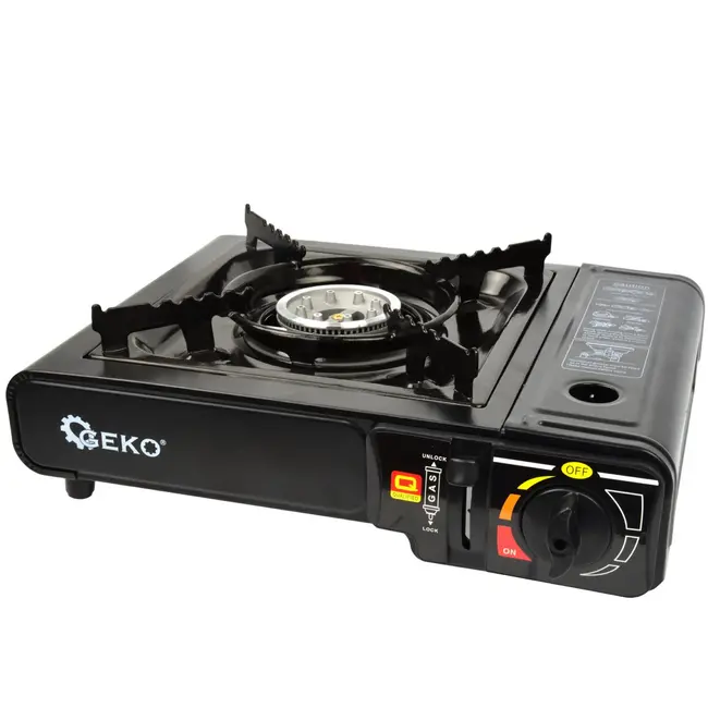 GEKO Compacte campingkooktoestel - 2,5 kW - draagbaar - matzwart - met draagkoffer