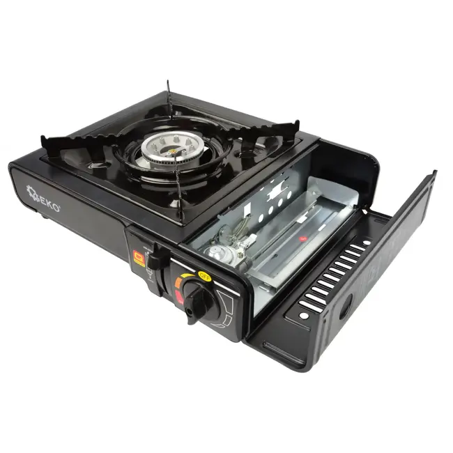 GEKO Compacte campingkooktoestel - 2,5 kW - draagbaar - matzwart - met draagkoffer