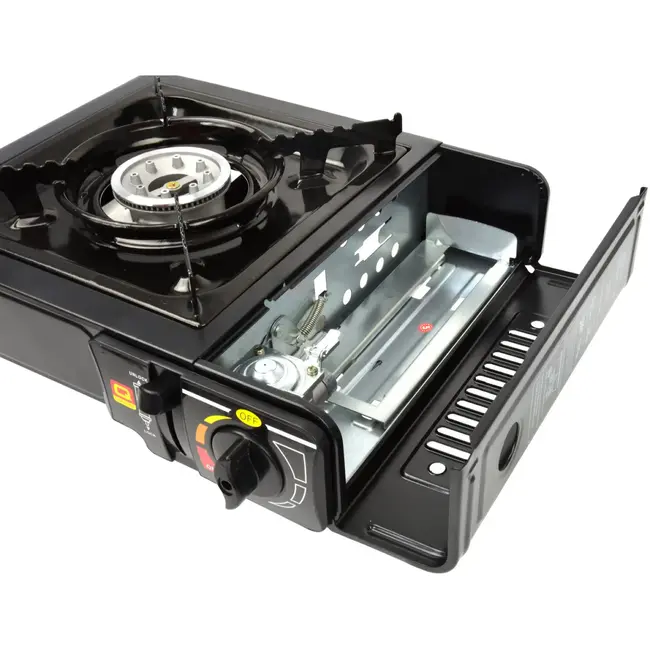 GEKO Compacte campingkooktoestel - 2,5 kW - draagbaar - matzwart - met draagkoffer