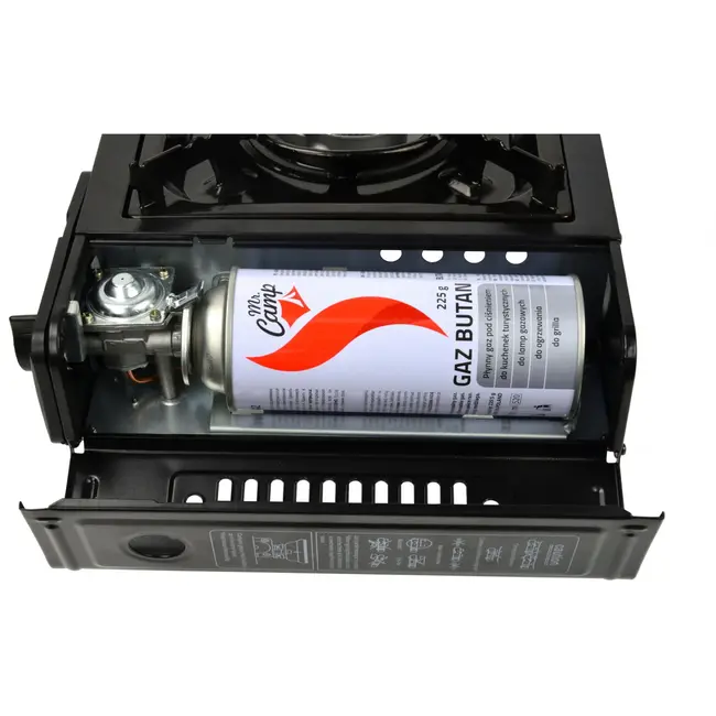 GEKO Compacte campingkooktoestel - 2,5 kW - draagbaar - matzwart - met draagkoffer