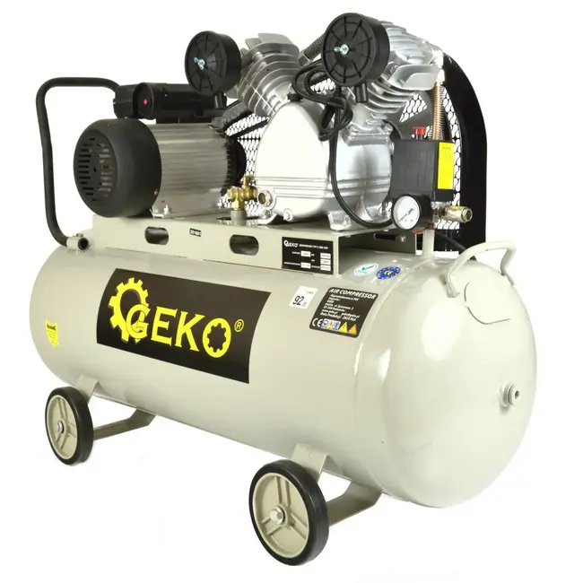 GEKO 100L luchtcompressor - V-Twin - 9 bar - 390 L/min - robuust ontwerp