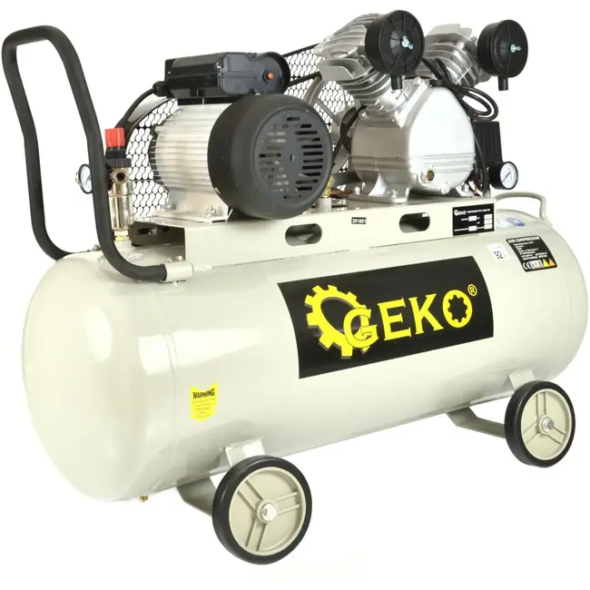 GEKO 100L luchtcompressor - V-Twin - 9 bar - 390 L/min - robuust ontwerp