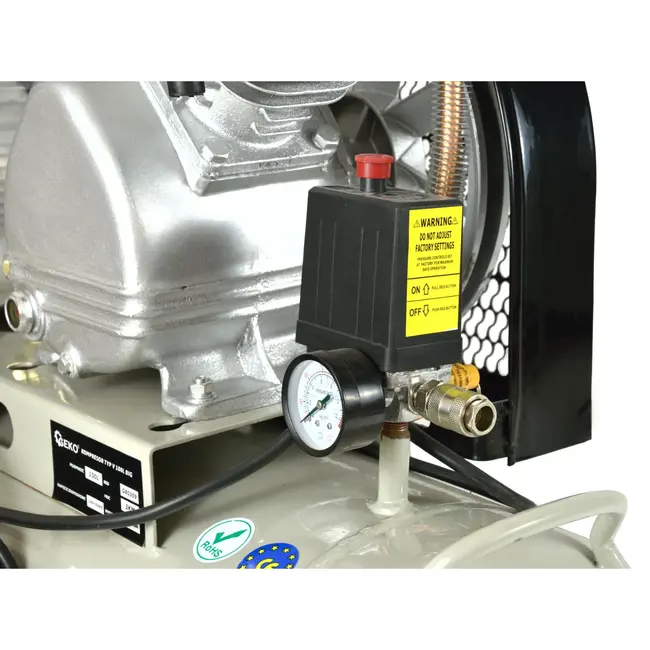 GEKO 100L luchtcompressor - V-Twin - 9 bar - 390 L/min - robuust ontwerp