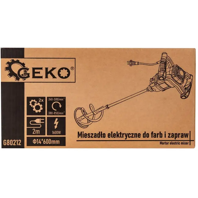 GEKO Elektrische mixer - 1600W - 2 snelheden - Ergonomische grip - 60 cm lengte