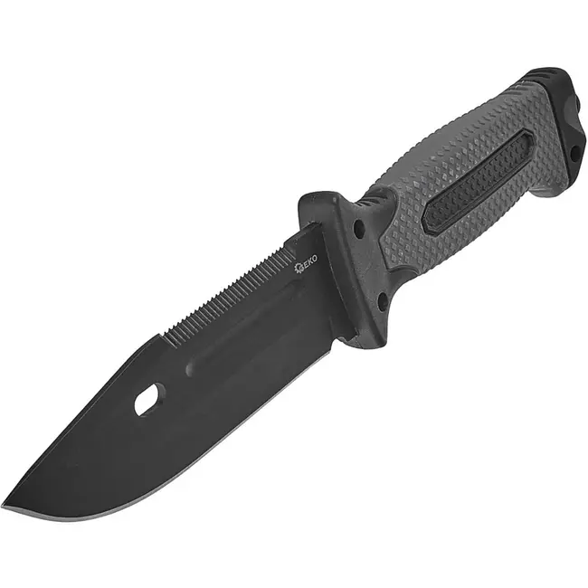 GEKO Tactisch mes - Clip point - Met kompas en vuurstarter - 275 mm - Zwart