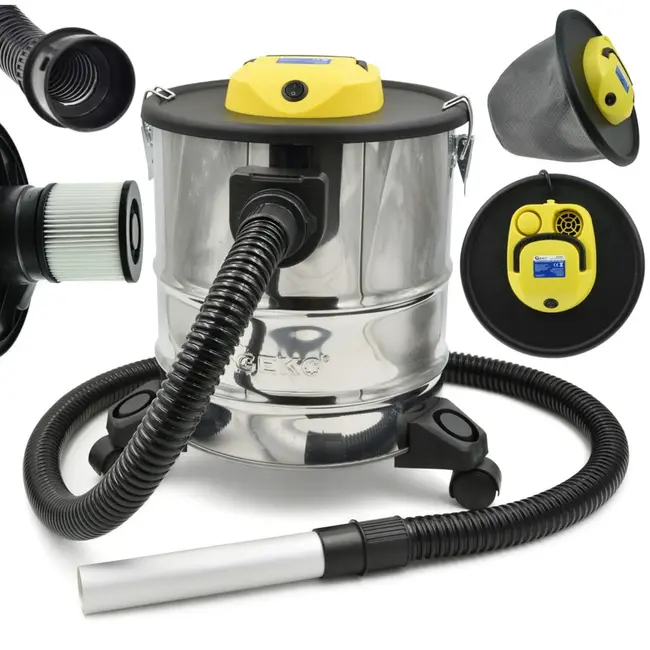 GEKO Asstofzuiger - 20L - 1600W - RVS - Met wielen