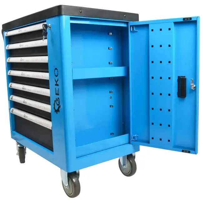 GEKO Gereedschapswagen - 7 lades - 243-delige set - Stalen frame - Poedercoating