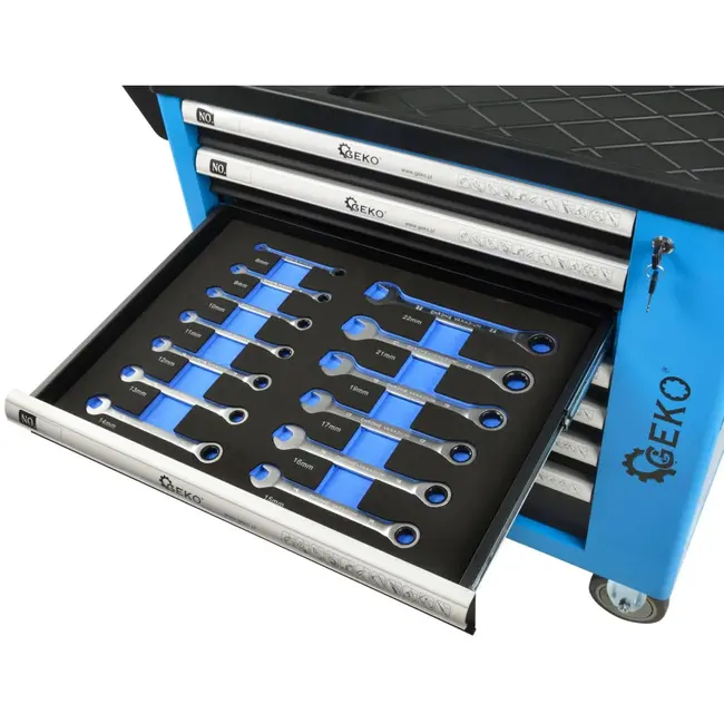 GEKO Gereedschapswagen - 7 lades - 243-delige set - Stalen frame - Poedercoating