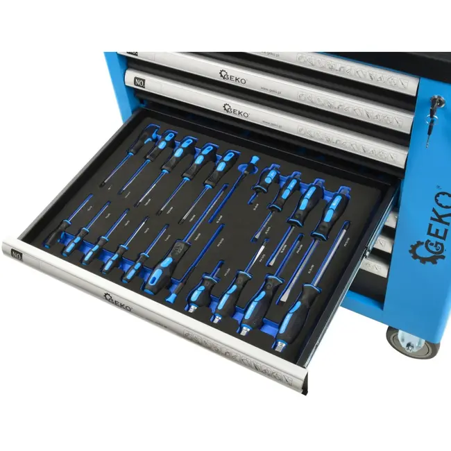 GEKO Gereedschapswagen - 7 lades - 243-delige set - Stalen frame - Poedercoating