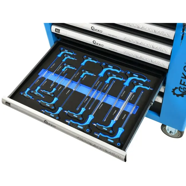 GEKO Gereedschapswagen - 7 lades - 243-delige set - Stalen frame - Poedercoating