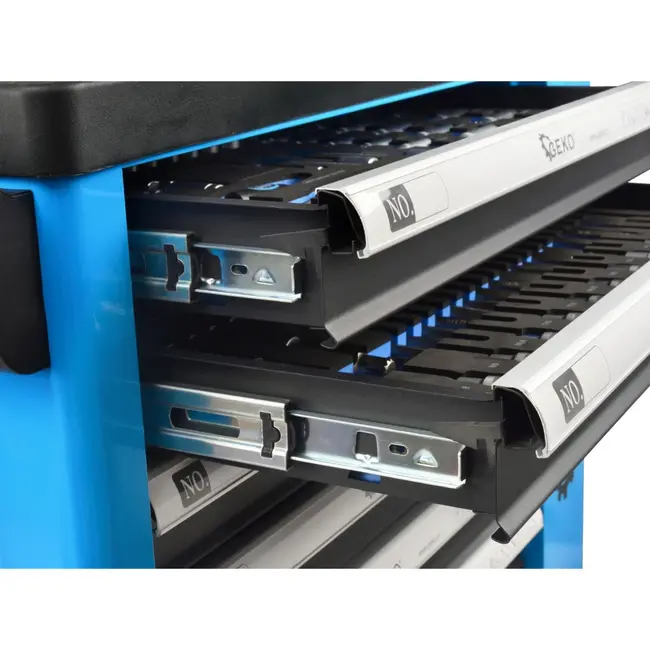 GEKO Gereedschapswagen - 7 lades - 243-delige set - Stalen frame - Poedercoating