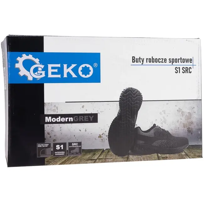 GEKO Grijze veiligheidsschoenen - S1 SRC - maat 44 - lichtgewicht en slipvast