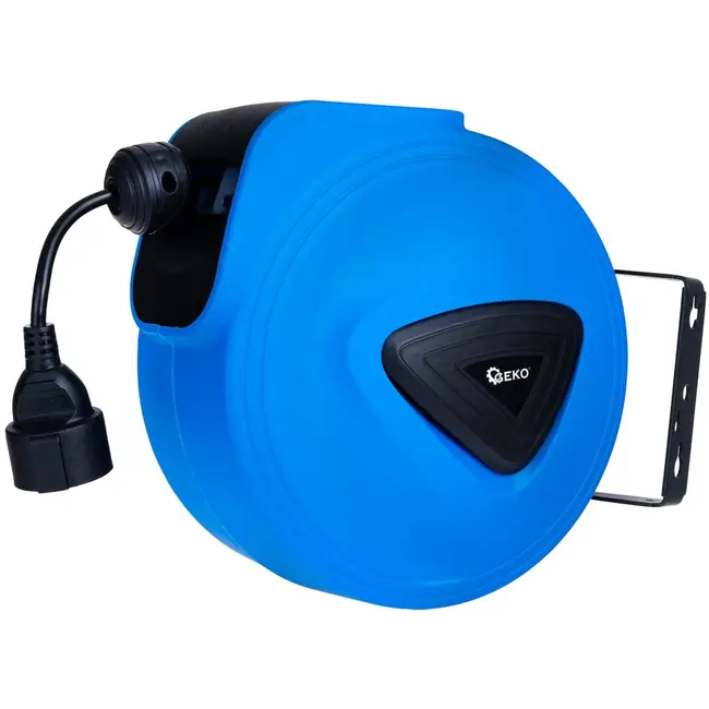 GEKO Automatische haspel verlengkabel - 15m + 1.5m - Wandmontage - Flexibel en duurzaam
