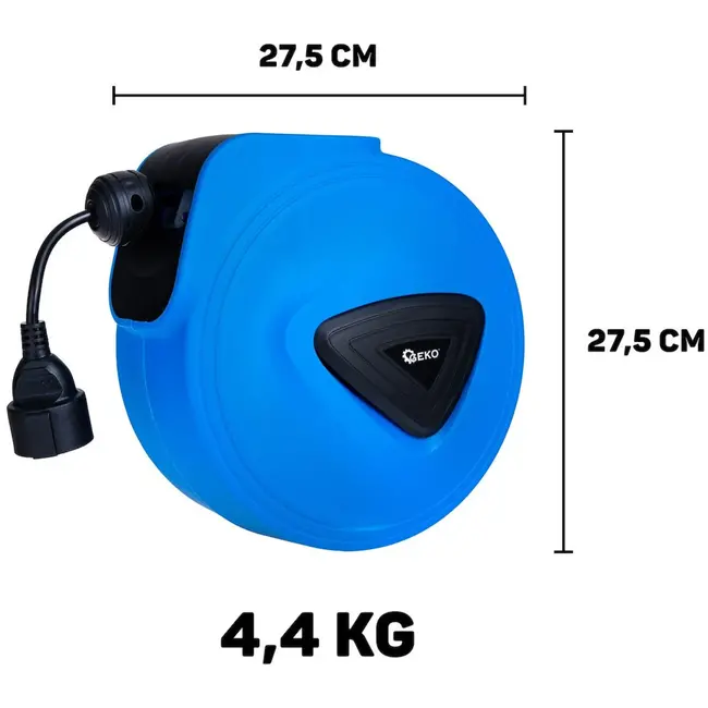 GEKO Automatische haspel verlengkabel - 15m + 1.5m - Wandmontage - Flexibel en duurzaam