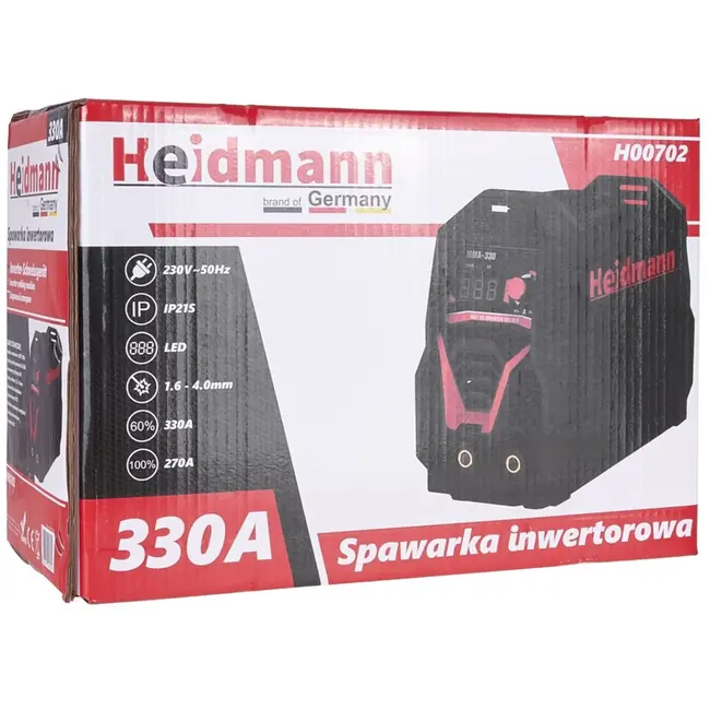 Heidmann Lasmachine inverter - IGBT technologie - 330A - LCD display - Inclusief accessoires