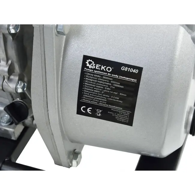 GEKO Benzine waterpomp - 3" - 6.5 kW - 55 m³/u capaciteit - 31 m opvoerhoogte