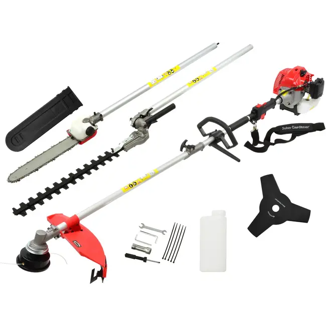 GEKO Multifunctionele 4-in-1 bosmaaier met 51,7cc motor, 14" kettingzaag, heggenschaar, trimmer en 3T mes