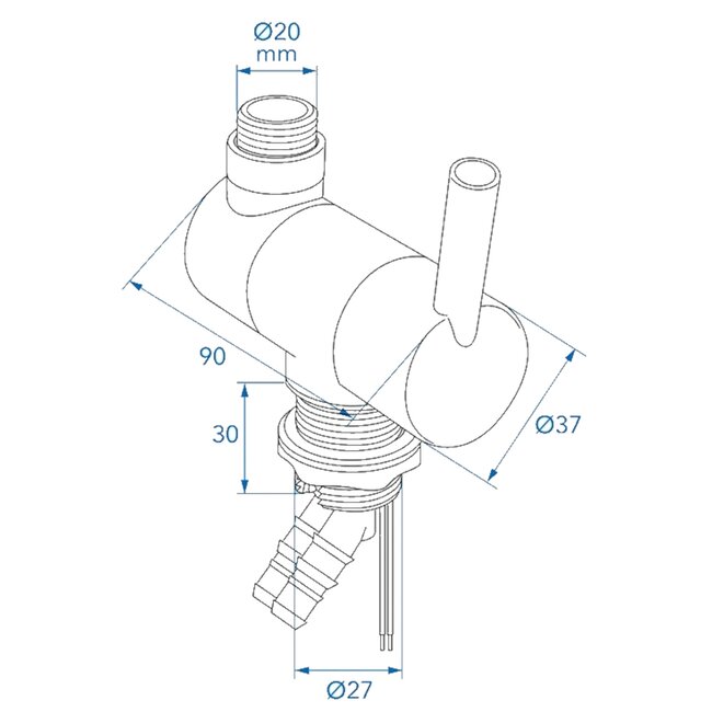 ProPlus Douche-Mengkraan Trend A Ø27 mm – Chroom